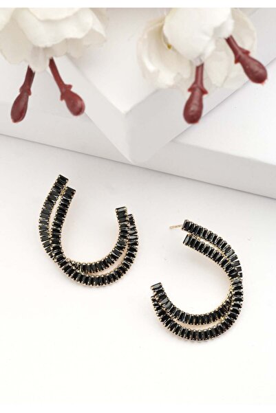 Avant-Garde Paris Diva Double C-Shaped Studded Earrings