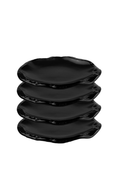 Culinaro Set of 4 BLACK NEST porcelain dinner plates, 27cm