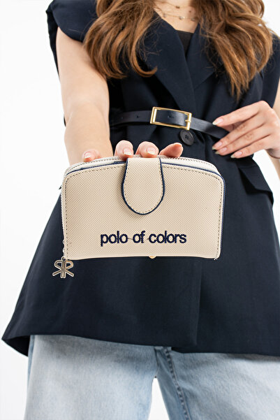 Çanta Trend Polo of Colors Cream Navy Blue Women's New Season Wallet