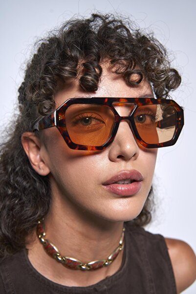 Bilge Karga Kaitlyn Leopard Orange Sunglasses