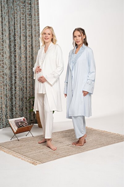 Lohusa Homewear Γυναικείο Σετ Πιτζάμες Εγκυμοσύνης και Μητρότητας Ειδικού Χει...