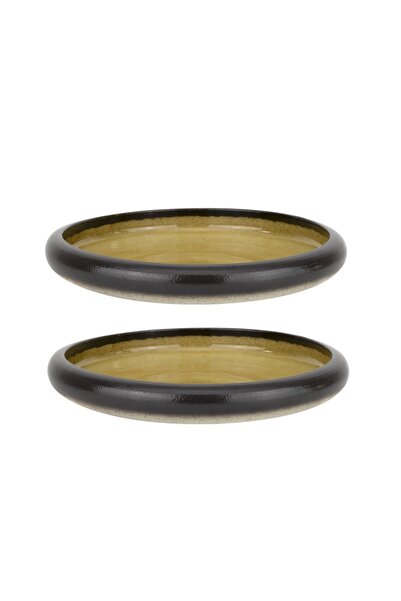 Culinaro Set of 2 Gio Amber porcelain deep plates 28xh4.5cm