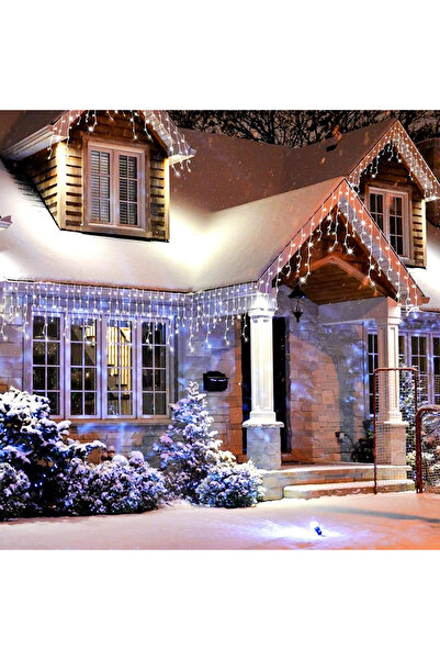 Flippy Instalatie Craciun, 6 m, 192 Led-uri ,Franjuri, Alb rece, Flash, Trans...