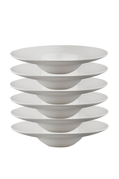 Culinaro Set of 6 gourmet porcelain plates Pro White 23cm