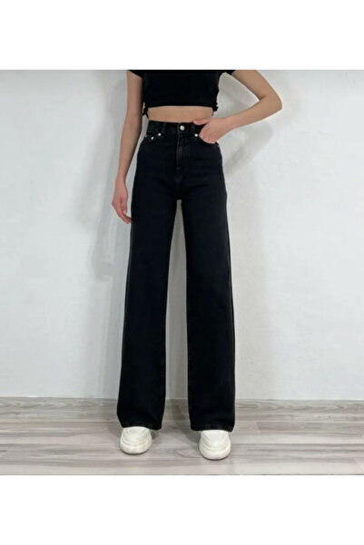 WODDİ Pantaloni negri Jnswrld casual din denim, cu croiala confortabilă, din ...