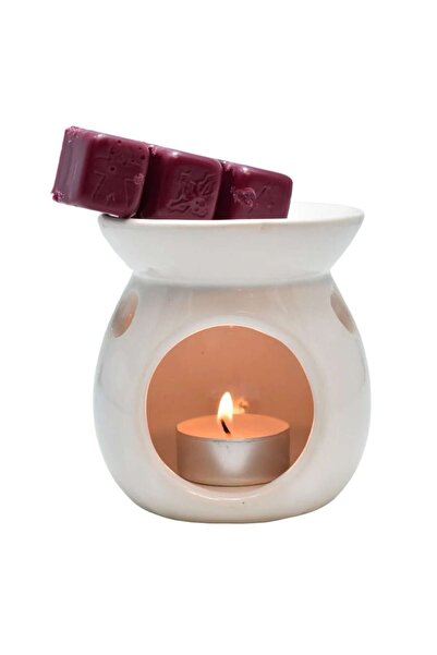 Aroma Land Aromatizator și ceară parfumată Enjoy, Aroma Land, ceramică, alb, 10,5 x 19,5 cm