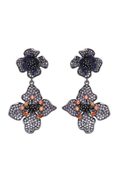 Avant-Garde Paris Cercei cu pandantiv floral cu două niveluri Diva