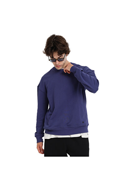 Sportive Ault Oversize Erkek Mavi Günlük Stil Sweatshirt 25KE1009-MVI