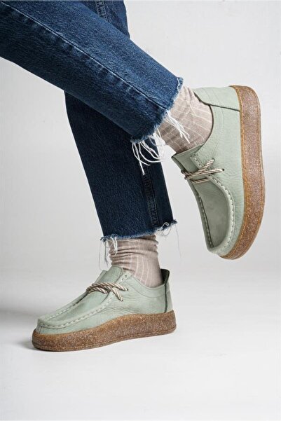 Majensia حذاء أنيق وخفيف الوزن ومريح من الجلد الطبيعي 241094 منشفة مائية خضرا...