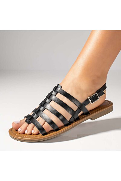 Modlet.ro Women's black low-sole sandals MOD11586