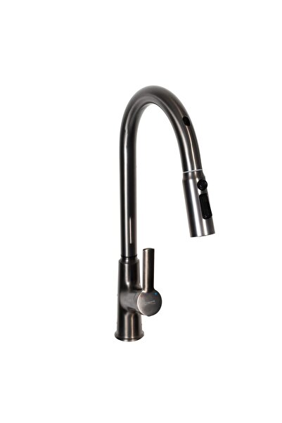 Trendy's Kitchen faucet with sensor, pull-out shower head, gray, TRENDY'S