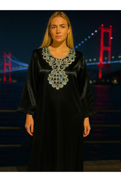 fiore fashion Kimono Galabiya Müslüman Elbise 145 cm boyu