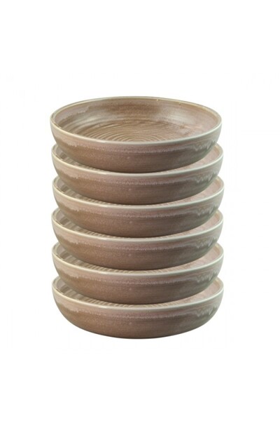 Culinaro Set of 6 deep porcelain soup plates Bloom 22cm 1100ml