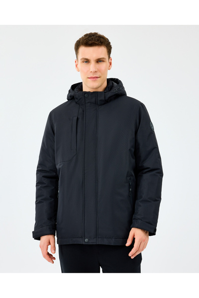 SKECHERS M Coated Jacket Erkek Siyah Mont S242046-3817