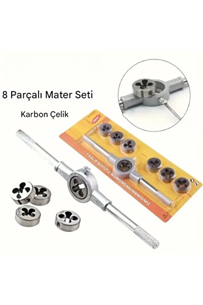 Genel Markalar 8 Parça Pafta Seti ve Kolu M3 M4 M5 M6 M8 M10 M12