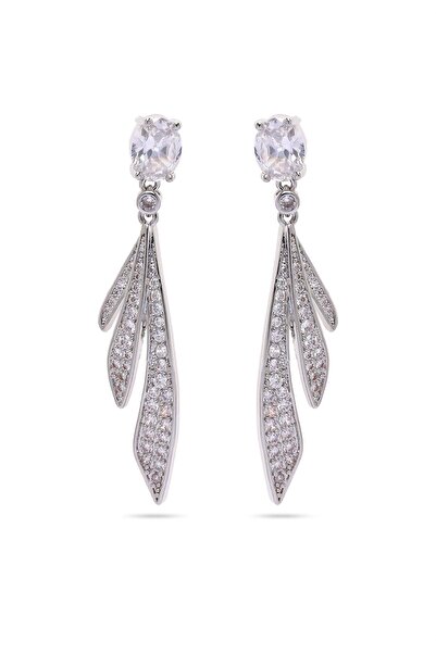 Avant-Garde Paris Cercei cu pene de culoare argintie