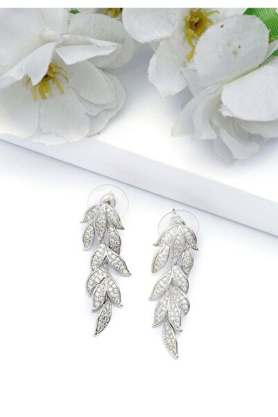 Avant-Garde Paris Cercei suspendați cu frunze de argint, în cascadă