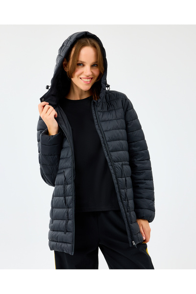 SKECHERS W Light Weight Quilted Jacket Kadın Siyah Mont S2520206-3817