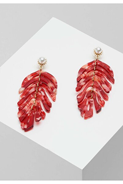 Avant-Garde Paris Acrylic Long Leaf Earrings