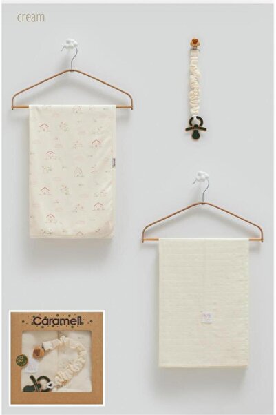 ByBest Beauty طقم بطانية من قماش الموسلين والقطن الممشط من كاراميل مكون من 3 قطع