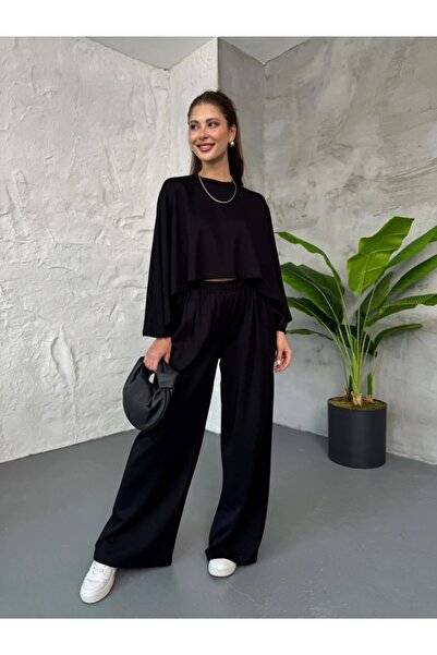 solena sln Γυναικείο Σετ Φόρμας Modal με μπλούζα με μανίκια και μανίκια με καλύμματα