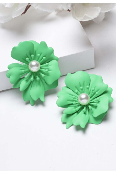Avant-Garde Paris Cercei cu perle florale verzi