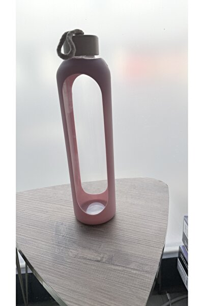 MİMOZA PARK 1 Liter Borosilicate Glass Flask Bamboo Vacuum Lid Water Bottle Drinking Bottle