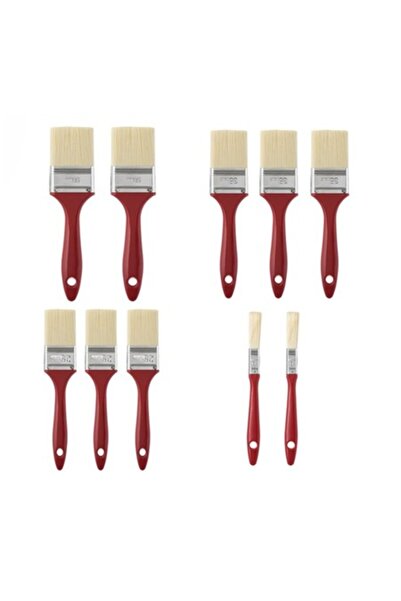 Bibilel Комплект от 10 четки за рисуване и декориране, 4 размера, червени, JM...