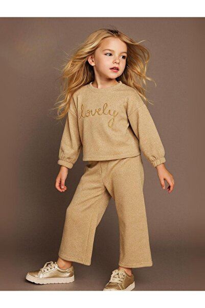 Zekids Σετ παντελόνι με μπλούζα για κορίτσια με ασημί λάμψη