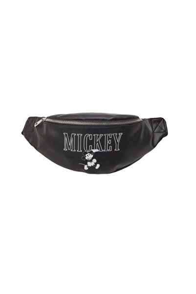 Bibilel Sport Waist Bag Mickey Mouse, Leather, Max Waist 130 cm, Black