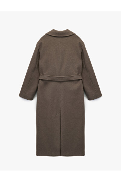 Koton Palton cu centură, buzunar extra lung, mânecă lungă cu două rânduri de nasturi
