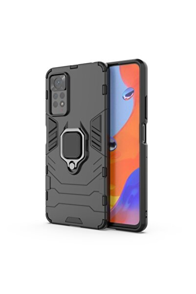 WZK Carcasă Ring Tough Armor cu suport pentru Xiaomi Redmi Note 11 Pro - Negru