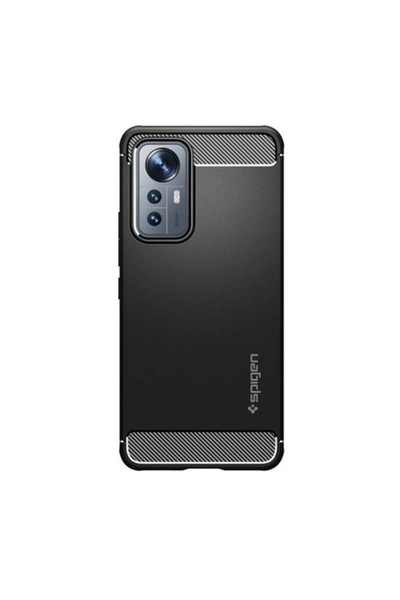Spigen Rugged Armor Case for Xiaomi 12 Lite, Carbon Design, Black (HUR-BBL6337)