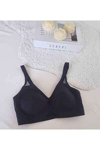 MAVEA حمالة صدر بتفاصيل شبكية مع حشوة قابلة للإزالة وحزام قابل للتعديل مقطوعة...