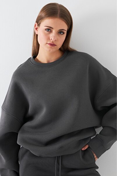 The Champ Clothing Unisex Oversize Sweatshirt Basic Smoked – Crew Neck, 3 Thread Fleece