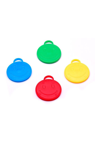 Flippy Set 4 Greutati pentru Baloanele cu Heliu, Flippy, 32 grame, 8 grame Fiecare, Plastic, Forma Smiley F