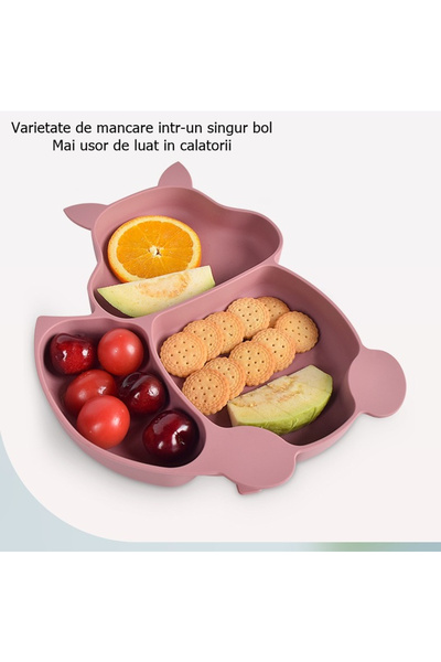 Toolsy Set de diversificare pentru bebeluși și copii din silicon Flippy, 10 piese, bavetă, ventuză compartimentată