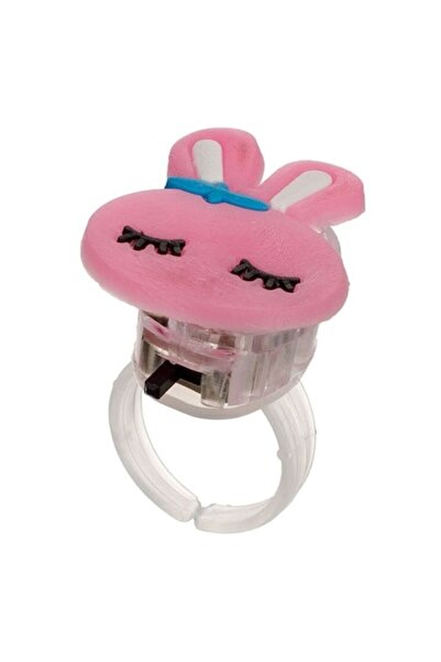 SOHO Adjustable children's ring, rabbit model with lights, Pink