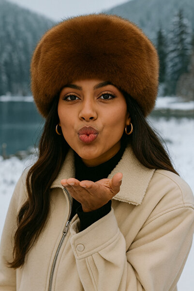 Neşeli Butik γυναικεία ψεύτικη γούνα ρωσικό σλαβικό καπέλο καλπάκι NBAKS004