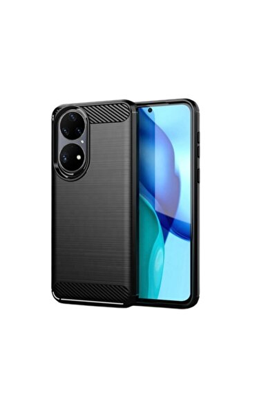 Bibilel Husă de protecție pentru Huawei P50, inserții din carbon, neagră