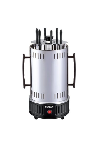 Rovitech Gratar electric de interior, rotisor, Rovitech, 1500W, rotire 360°, 6 tije, otel inoxidabil