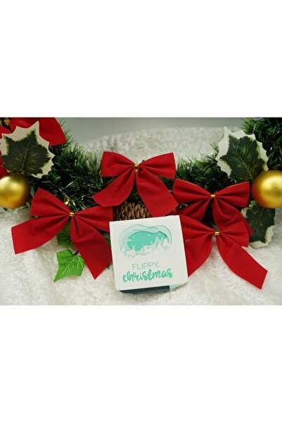 Flippy Set 6 fundite pentru brad, Rosii, clasice , 7 x 8 cm, din poliester,