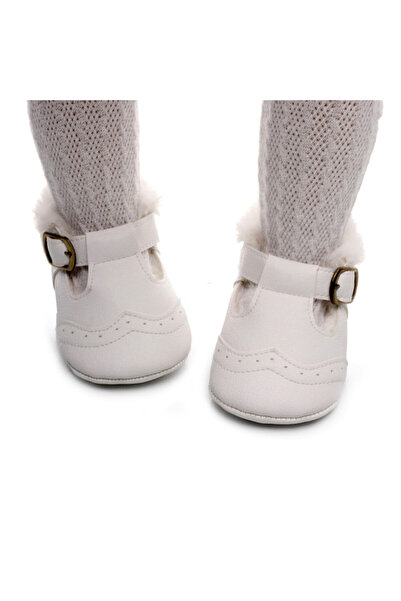 Superbaby White fur-lined shoes for girls - Lilly