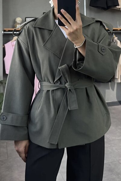 Suziş Short Trench Coat with Belt 9609