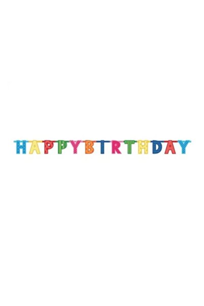 Bibilel Banner de perete Happy Birthday, 213 x 16 cm, χαρτοκιβώτιο litere din...