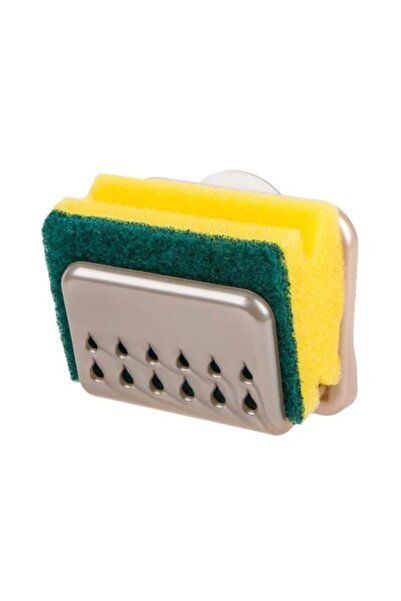 SOHO Suport pentru burete sau lavetă cu ventuză, 1 burete inclus, Argintiu