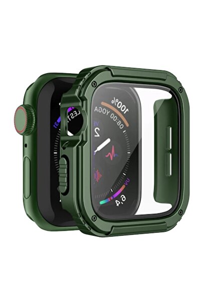 SOHO Case compatible Apple Watch 1/2/3, 38 mm, Silicone and Tempered Glass, Green