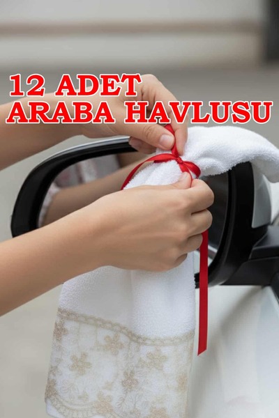 Dantelux 12 Adet Papatya Dantelli Araba Havlusu - Konvoy Havlusu (37x66 cm) K...