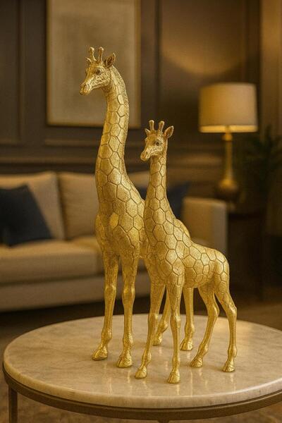 EVSA DEKORATİF 2 Lİ ZÜRAFA BİBLO & DEKORATİF OBJE