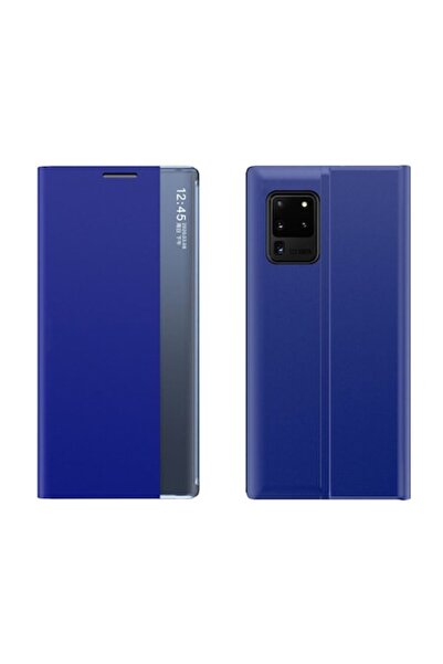 SOHO Husă tip carte compatibilă cu Samsung Galaxy S20 FE, design e-smart, albastră